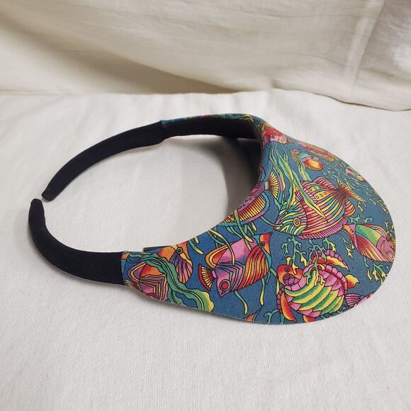 No Headache Womens Golf Visor Fish Hat Bright Sporty Beach Pool Sun - Picture 2 of 7